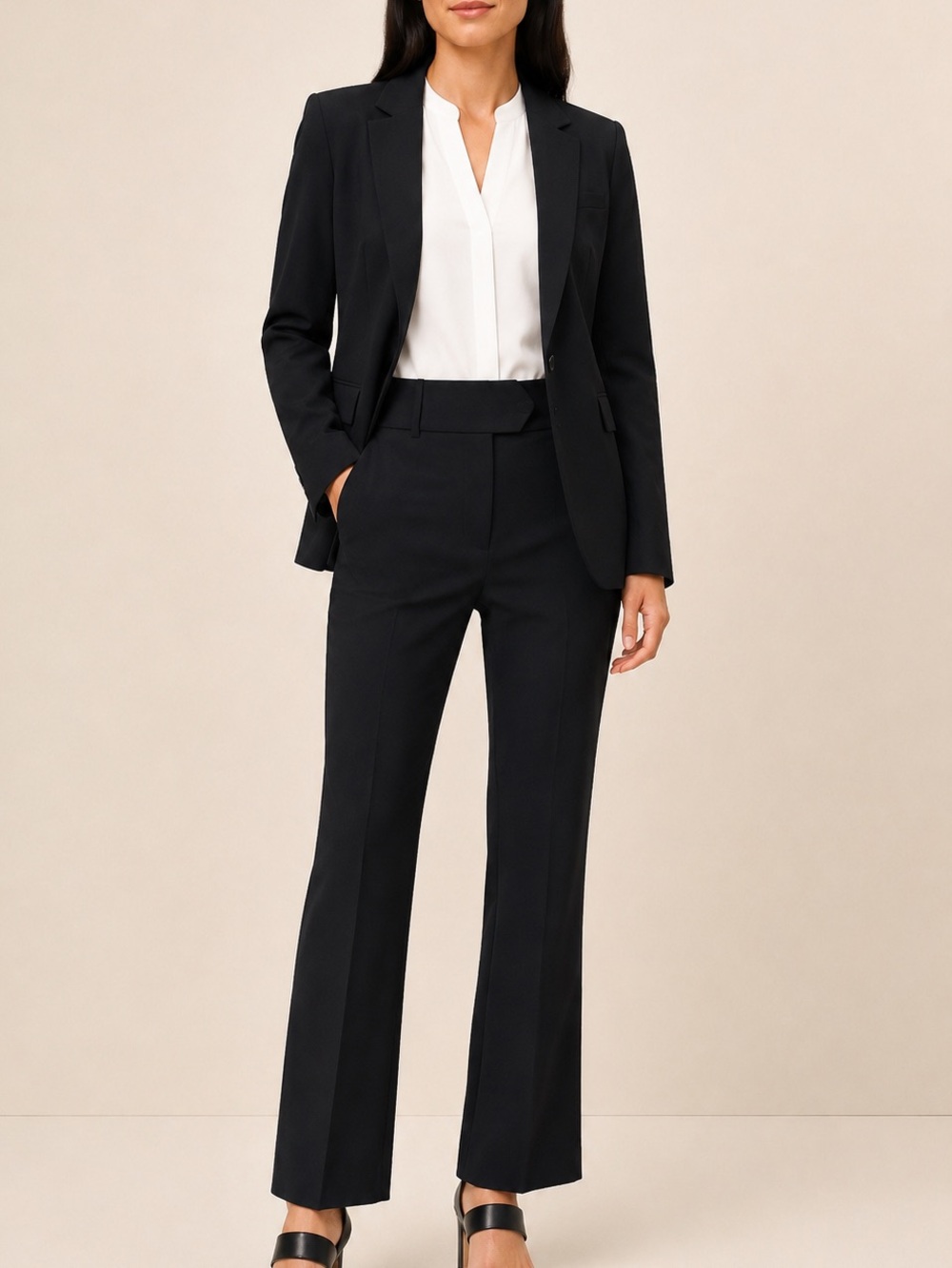 Brooks Brothers Essentials Stretch Wool Straight Leg Trousers Size 8P